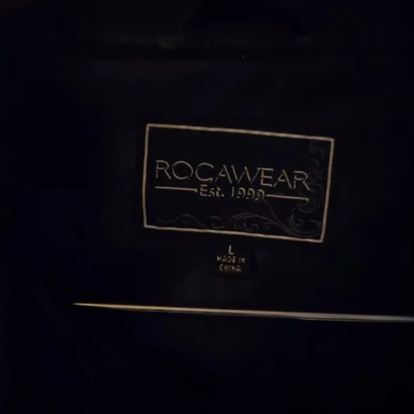 Vintage Womens Rocawear Faux Leather Jacket Coat Black Size L Early 2000’s - Picture 14 of 14